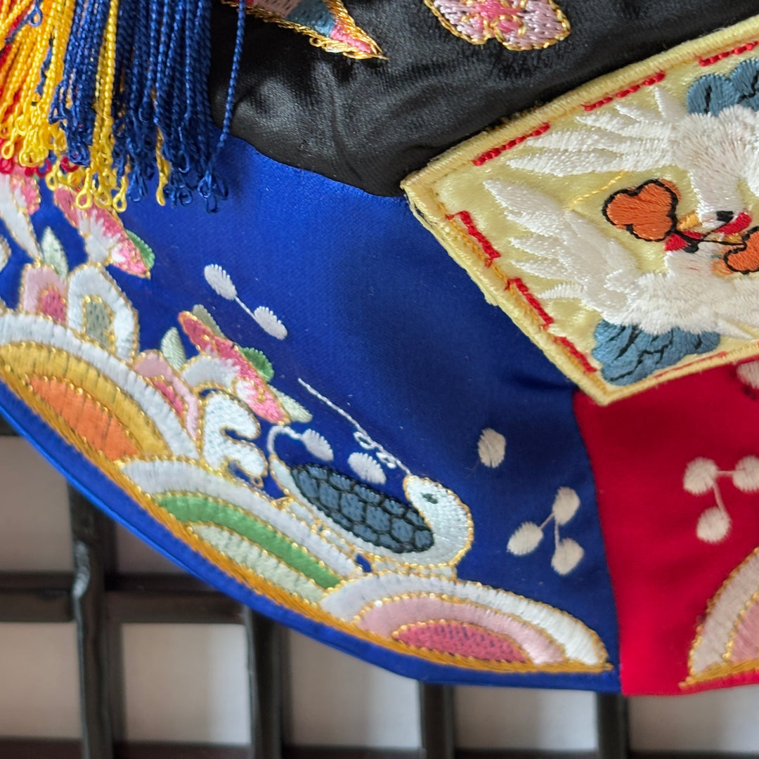 Embroidered Longevity Symbol Five-Colored Lucky Pouch