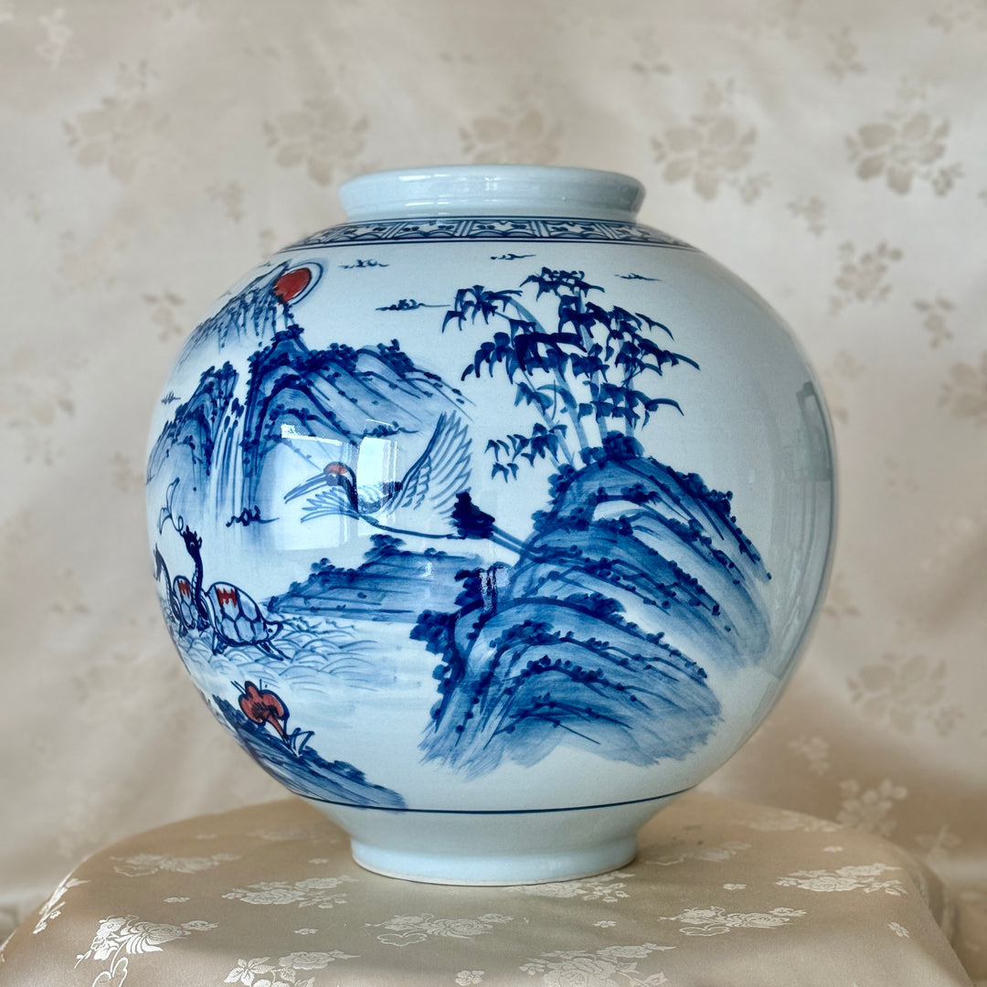 White Porcelain Vase with Pattern of Longevity Symbols