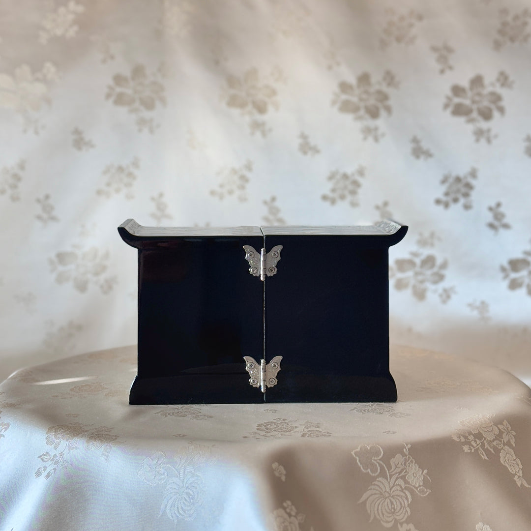 Mother of Pearl Jewelry Box with Pine and Crane Design