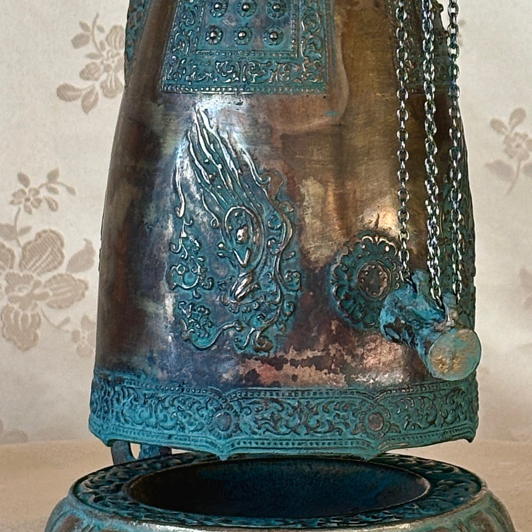 Miniature Replica of the Bell of King Seongdeok in Patinated Green (Large Size)