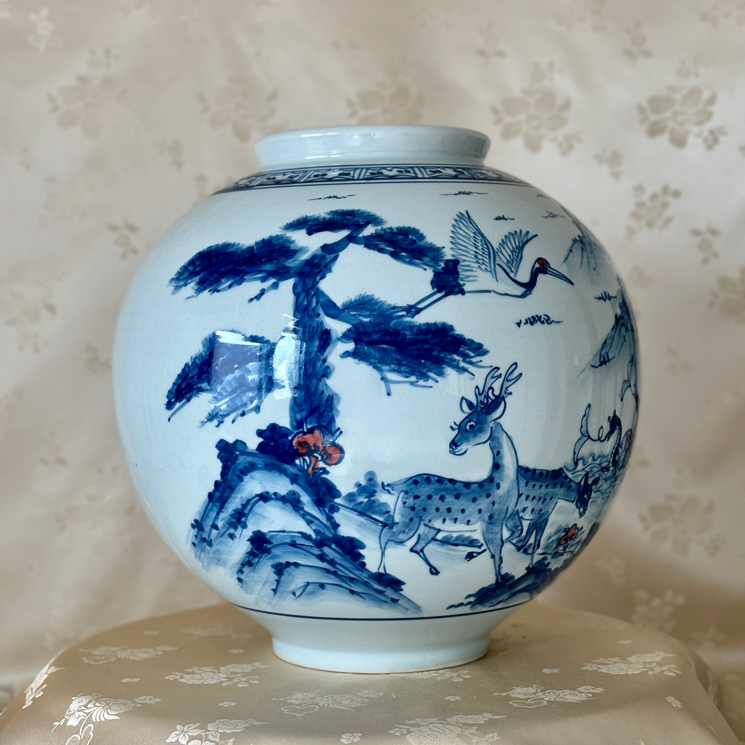 White Porcelain Vase with Pattern of Longevity Symbols