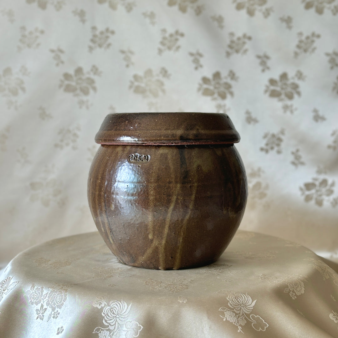 Earthenware Onggi Jar for Salt, Grains, and Rice - 3kg Capacity