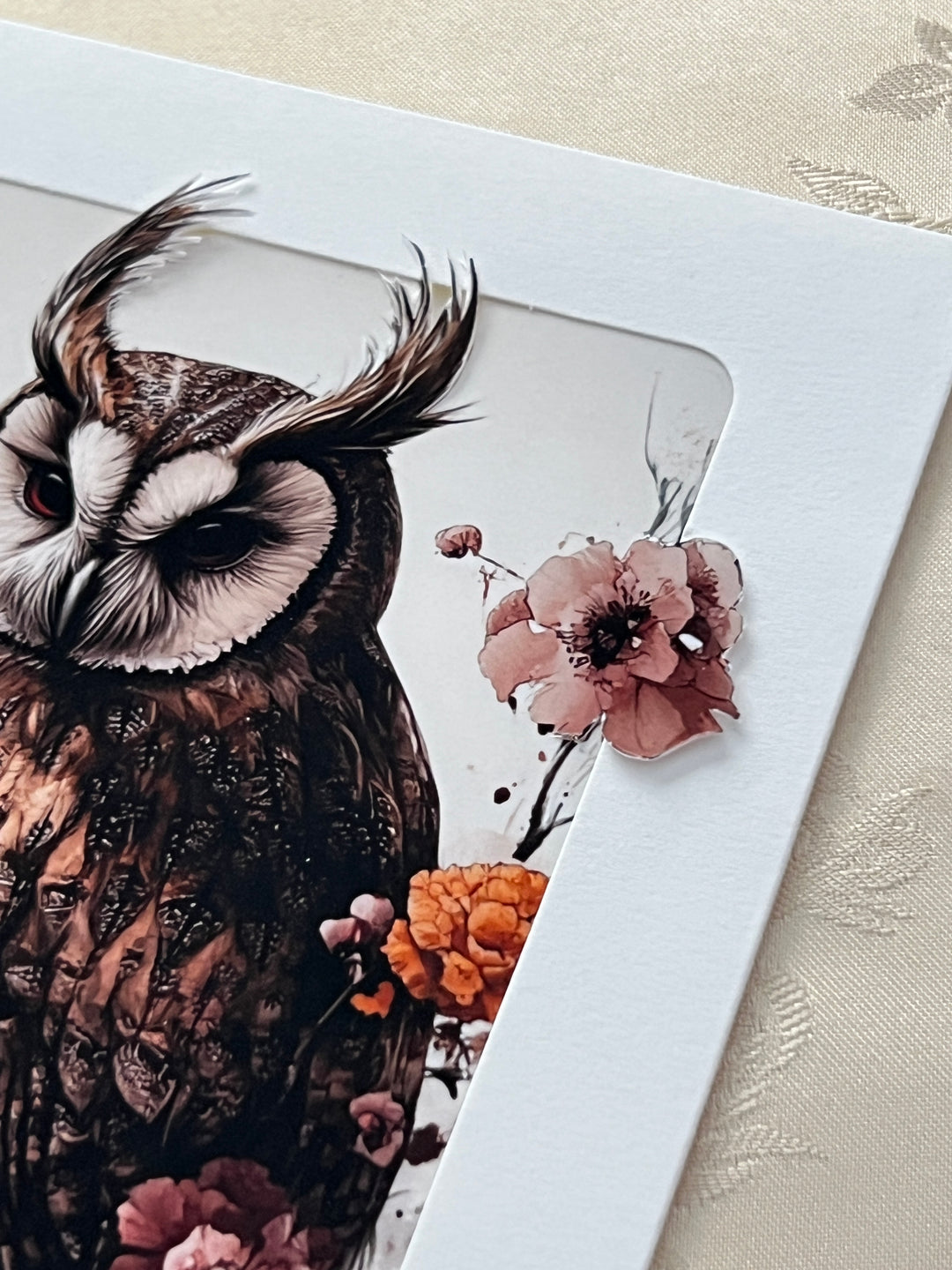 Korean style painting post card with story - owl gwi