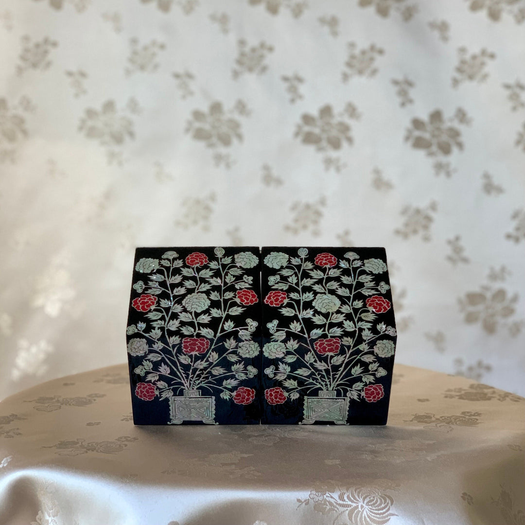 Mother of Pearl Jewelry Box with Peony Pattern (자개 목단문 쌍합)