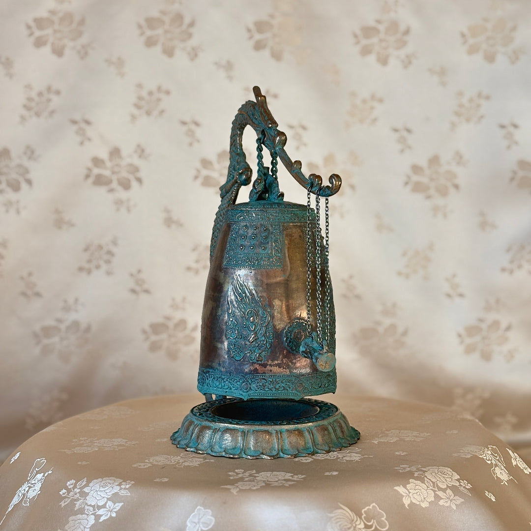 Miniature Replica of the Bell of King Seongdeok in Patinated Green (Large Size)