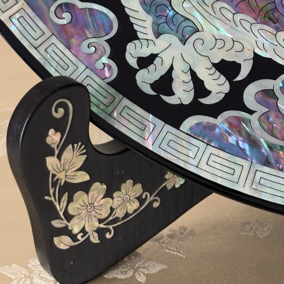 Mother of Pearl Lacquerware Plate with Dragon Motif