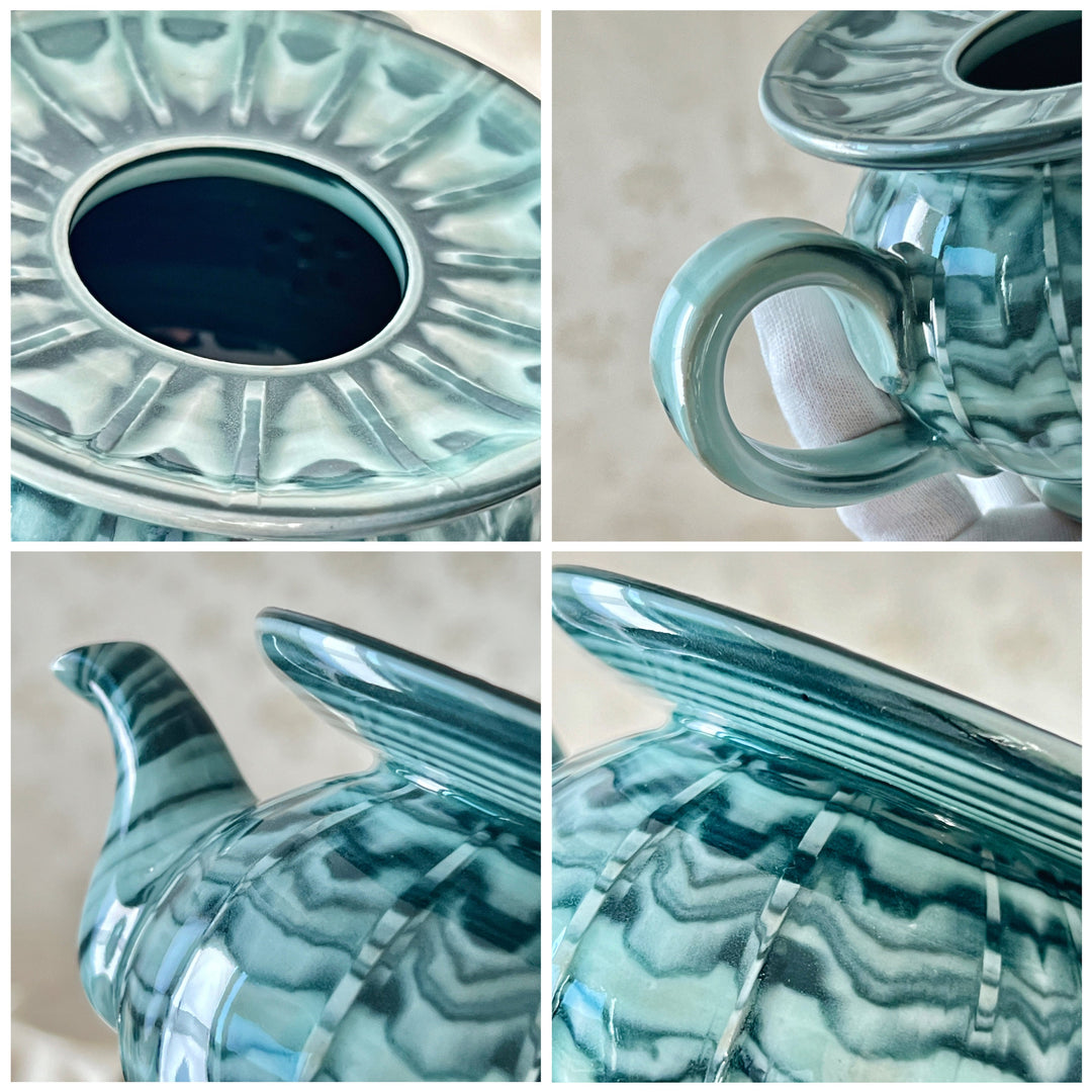 Celadon Pythagorean Cup with Swirling Mixed Clay Design