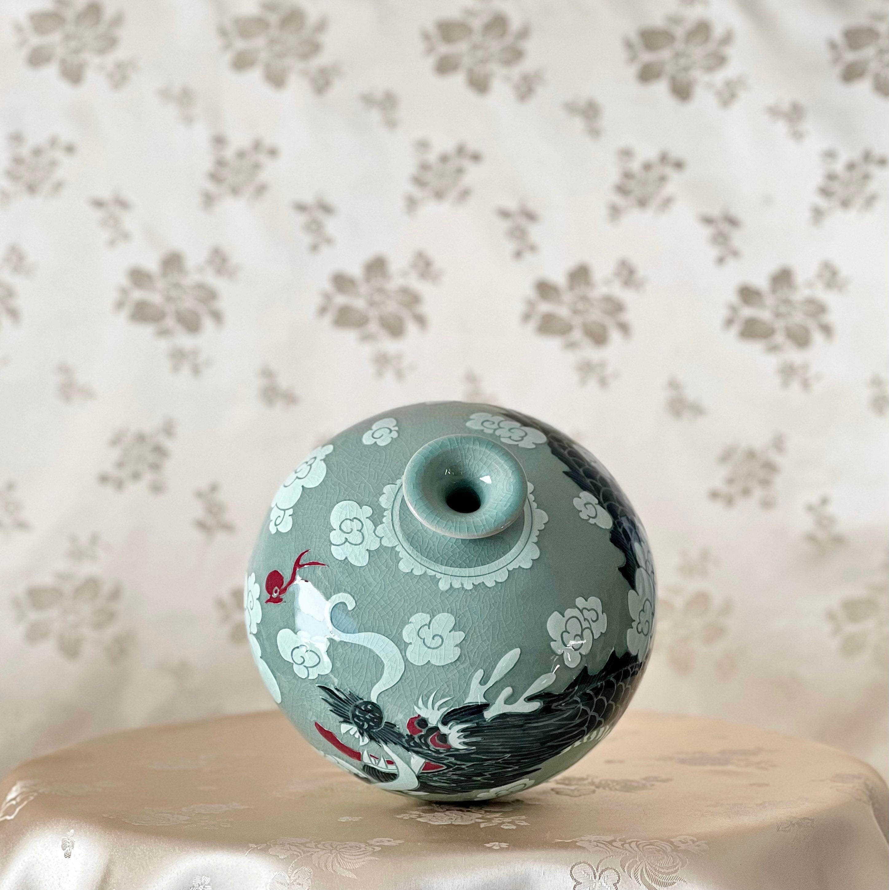 2024 Celadon Dragon Vase|Home Decoration|Vintage Vase|Customized Gift