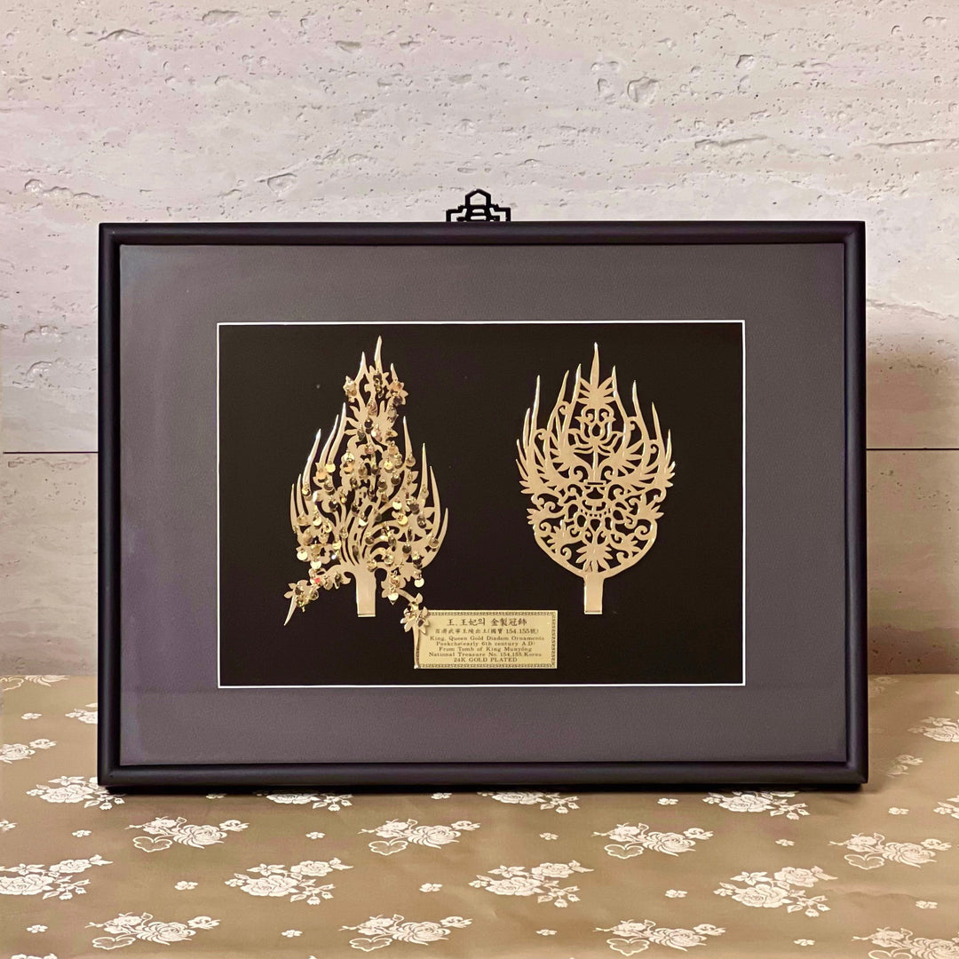 Gold-Plated Crown Ornaments with Frame